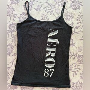 Aeropostale Black Favorite Camisole with White Logo